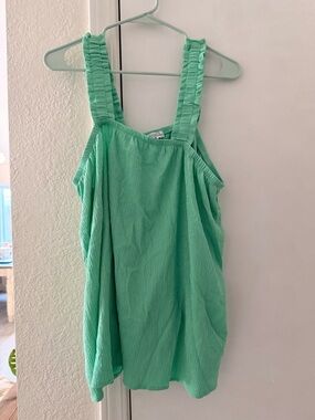 Olivia Sky Mint Ruffle Strap Tank